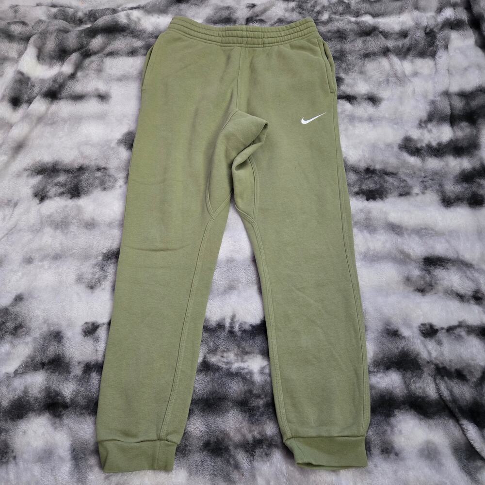 Nike Jogger Sweatpants Men’s Small Olive Green White Swoosh Elastic Waist NWOT